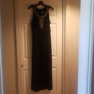 Black and gold Maxi/semi formal dress